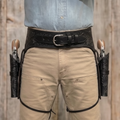 Double Western Holster & Belt 44 45 Cal - Black